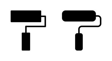 Uygulamalar ve web siteleri için resim simgesi. Boya fırçası işareti ve sembol. boyama silindiri vektörü