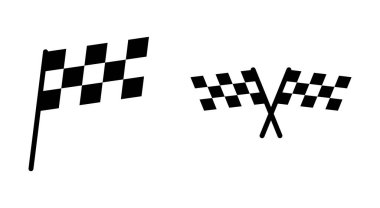 Uygulamalar ve web siteleri için yarış bayrağı simgesi. Yarış bayrağı ve sembolü. Damalı yarış bayrağı simgesi