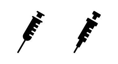 Uygulamalar ve web siteleri için şırınga simgesi. Enjeksiyon işareti ve sembol. Aşı simgesi