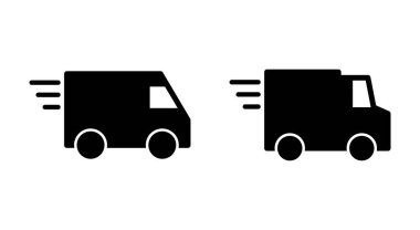 Uygulamalar ve web siteleri için teslimat kamyonu simgesi. Teslimat kamyonu işareti ve sembol. Hızlı dağıtım simgesi gönderiliyor