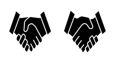 Uygulamalar ve web siteleri için el sıkışma simgesi. İş tokalaşma işareti ve sembol. iletişim anlaşması