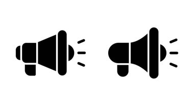 Uygulamalar ve web siteleri için megafon simgesi. Hoparlör işareti ve sembol