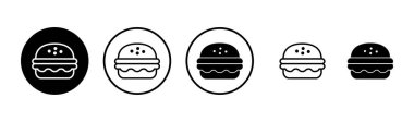 Burger ikon logo tasarımı. Hamburger ve sembol. hamburger