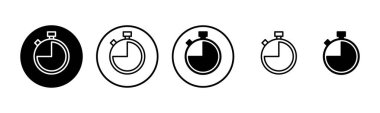 Kronometre simgesi logosu tasarımı. Zamanlayıcı işareti ve sembol. Geri sayım simgesi. Zaman Dönemi