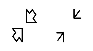 Uygulamalar ve web siteleri için tam ekran simgesi. Tam ekran işareti ve simgeye genişlet. Oklar sembolü