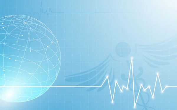 Глобус з інноваціями медичної допомоги — стоковий вектор