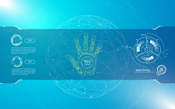 Hand scan identificeren concept — Stockvector