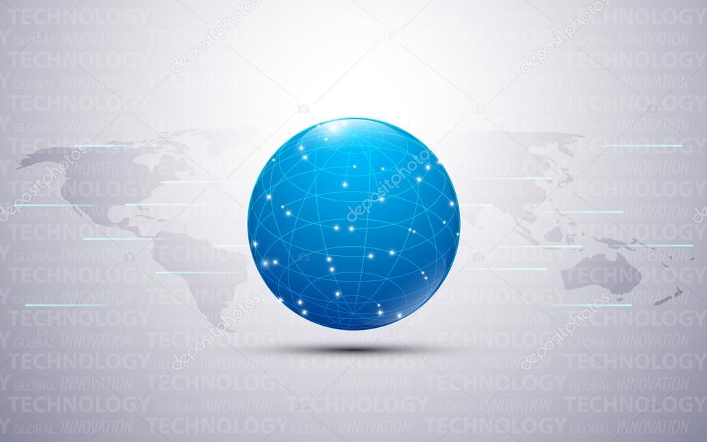 Global networking technology innovation concept