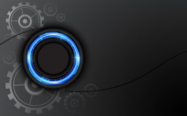 Merhaba tech düğme arka planını soyut