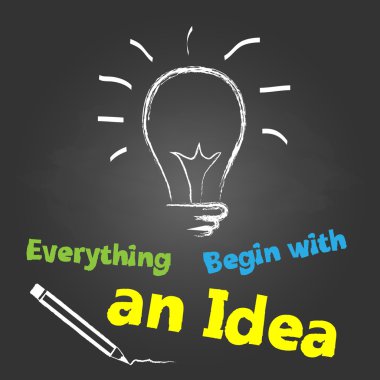 Kara tahta üzerinde fikir alıntı metin 