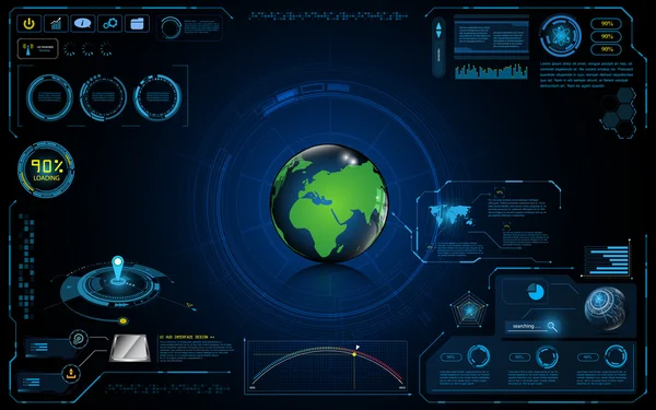 HUD interface Ui mondiale netwerken — Stockvector