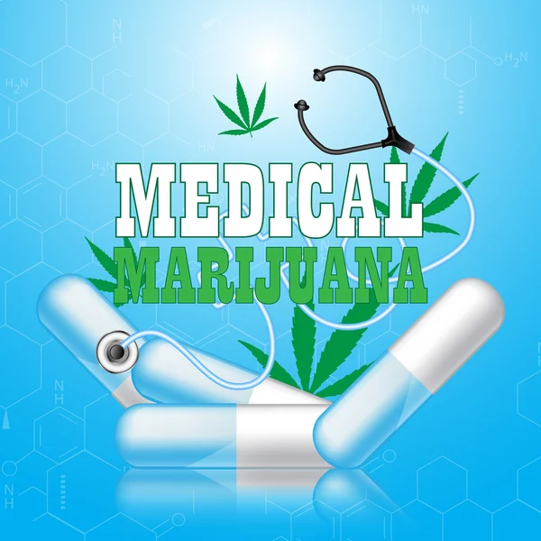 Conceito de cannabis medicinal e de cuidados de saúde — Vetor de Stock