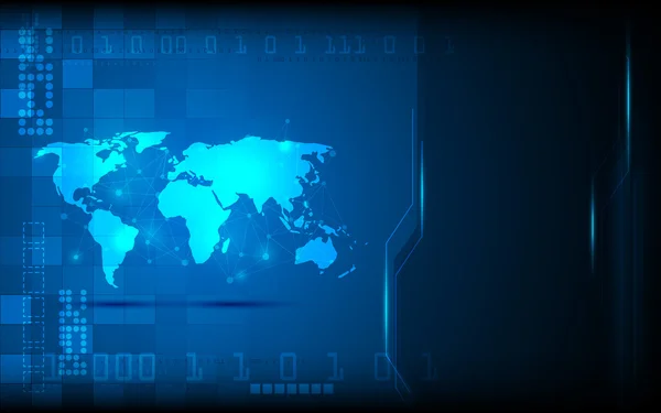 Modelo de tecnologia digital de mapa mundial —  Vetores de Stock