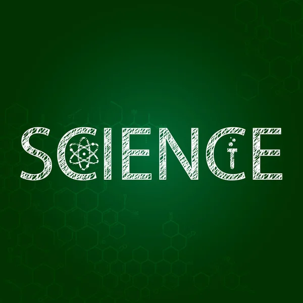 Science text on chalkboard — Stock Vector