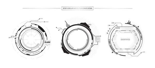 Icônes HUD UI concept d'innovation — Image vectorielle