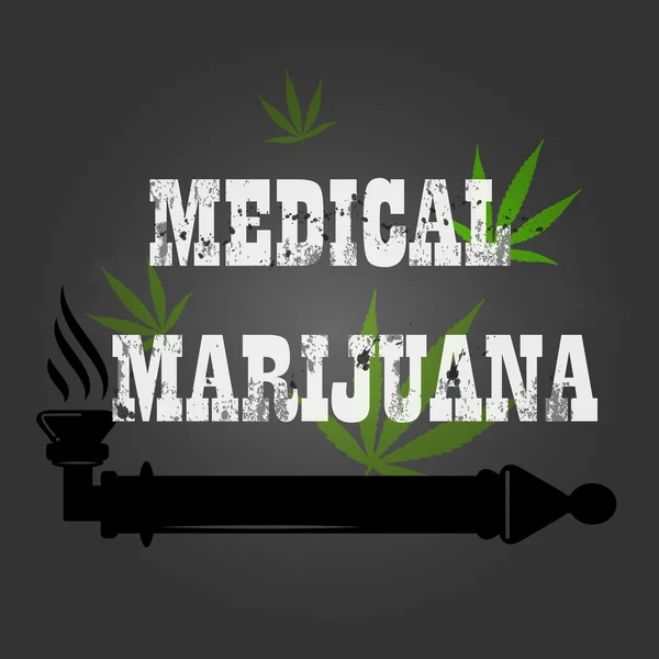 Signe et icône de marijuana médicale — Image vectorielle