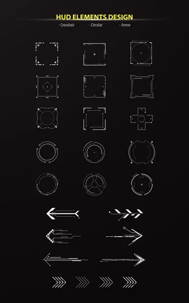 Hud 要素コレクションのセット — ストックベクタ