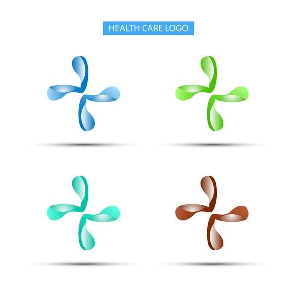 Logotipos abstractos de atención médica — Vector de stock