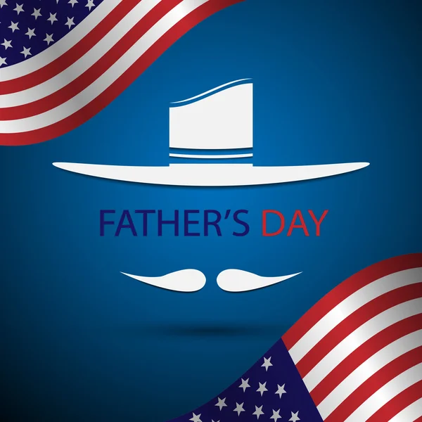 Fête des Pères et fond du drapeau américain — Image vectorielle