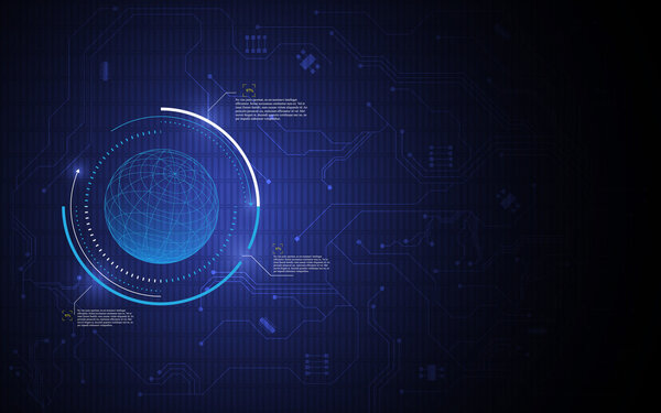 Globe futuristic technology innovation background