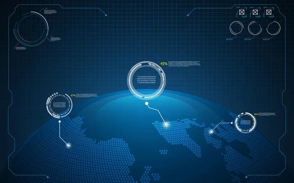 Abstracte wereldwijde technologie communicatieconcept — Stockvector