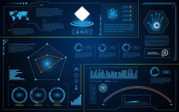 Hud interface intelligence technology innovation — Stock Vector