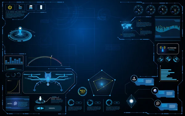 Sistema de aeronaves de interface Hud — Vetor de Stock