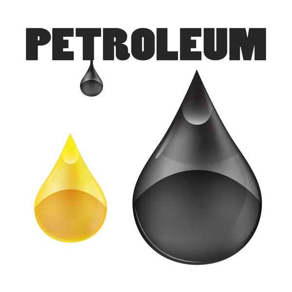 Petroleum oil drops — Stock Vector