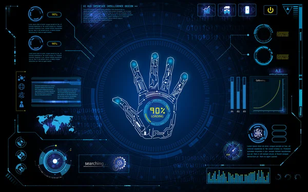 Futuristische hand scan identificeren — Stockvector