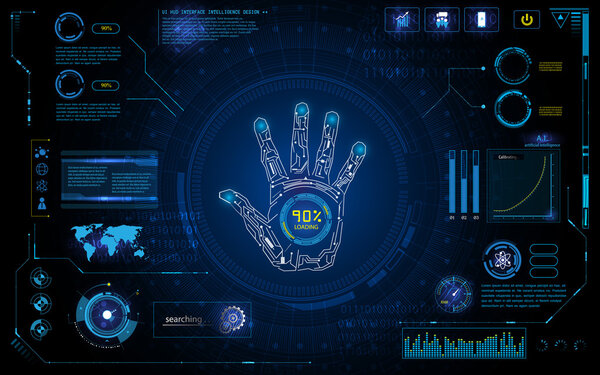 Futuristic hand scan identify 