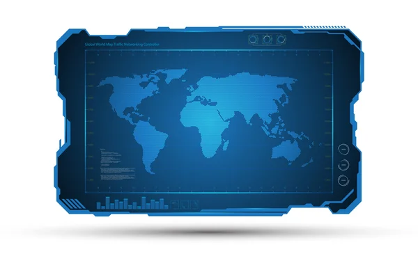 World map digital frame — Stock Vector