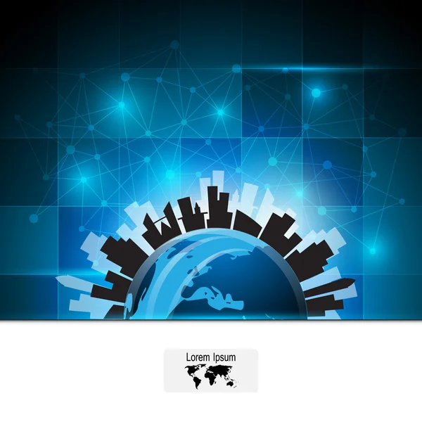 Banner de inovação urbana e urbana do globo —  Vetores de Stock