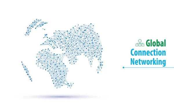 Networking tecnologia inovação mapa do mundo —  Vetores de Stock