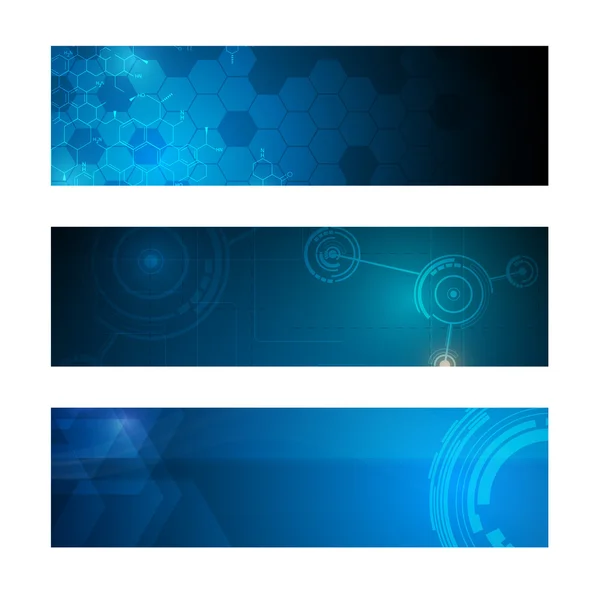 Set of 3 banners technology innovation — Stock Vector
