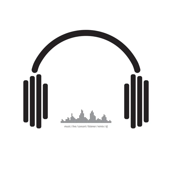 Auriculares dj concepto de música — Vector de stock