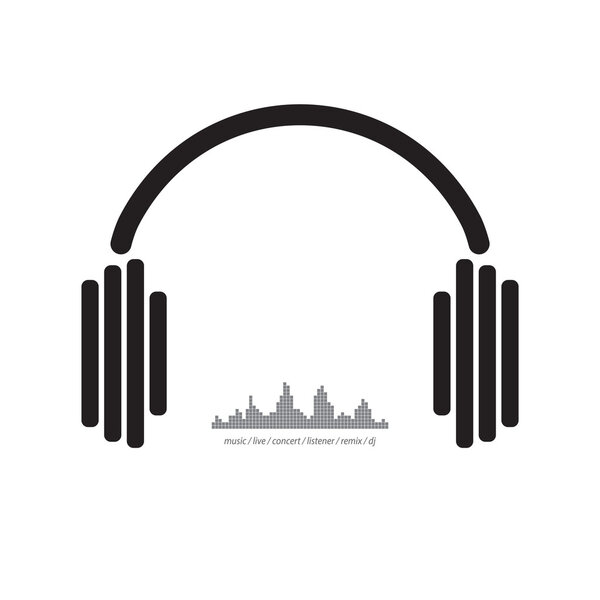 Earphones dj music concept 