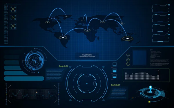 Schermata dell'interfaccia HUD dell'interfaccia utente astratta — Vettoriale Stock