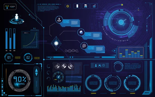 Interfaz de pantalla de innovación tecnológica Hud — Vector de stock
