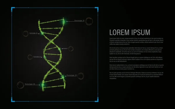 Streszczenie technologia struktury helisy dna — Wektor stockowy