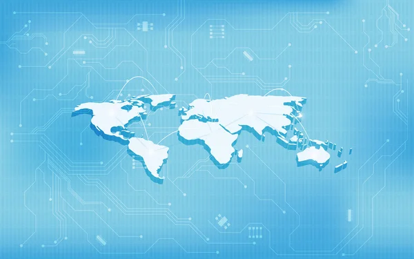 Παγκόσμιο χάρτη τεχνολογία ψηφιακής υφή — Διανυσματικό Αρχείο