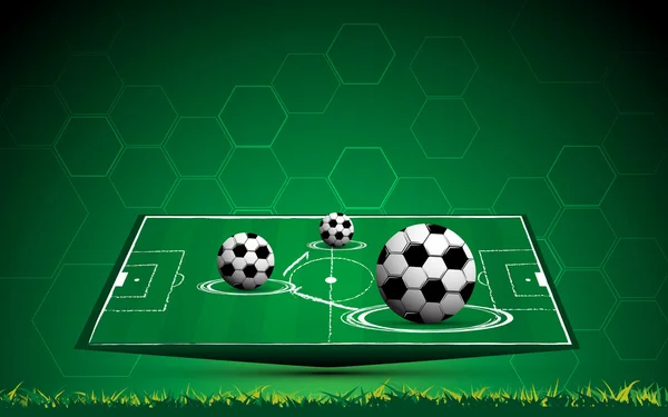 Soccer et stade fond de champ vert — Image vectorielle