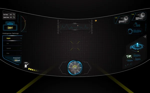 Réalité virtuelle hud ui interface — Image vectorielle