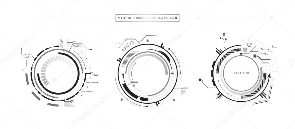 HUD elements icons hi tech 