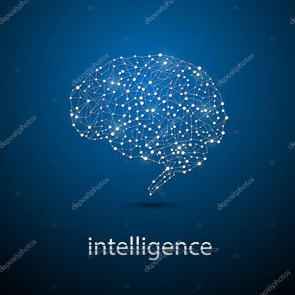 Abstract brain technology innovation intelligence concept logo symbol design