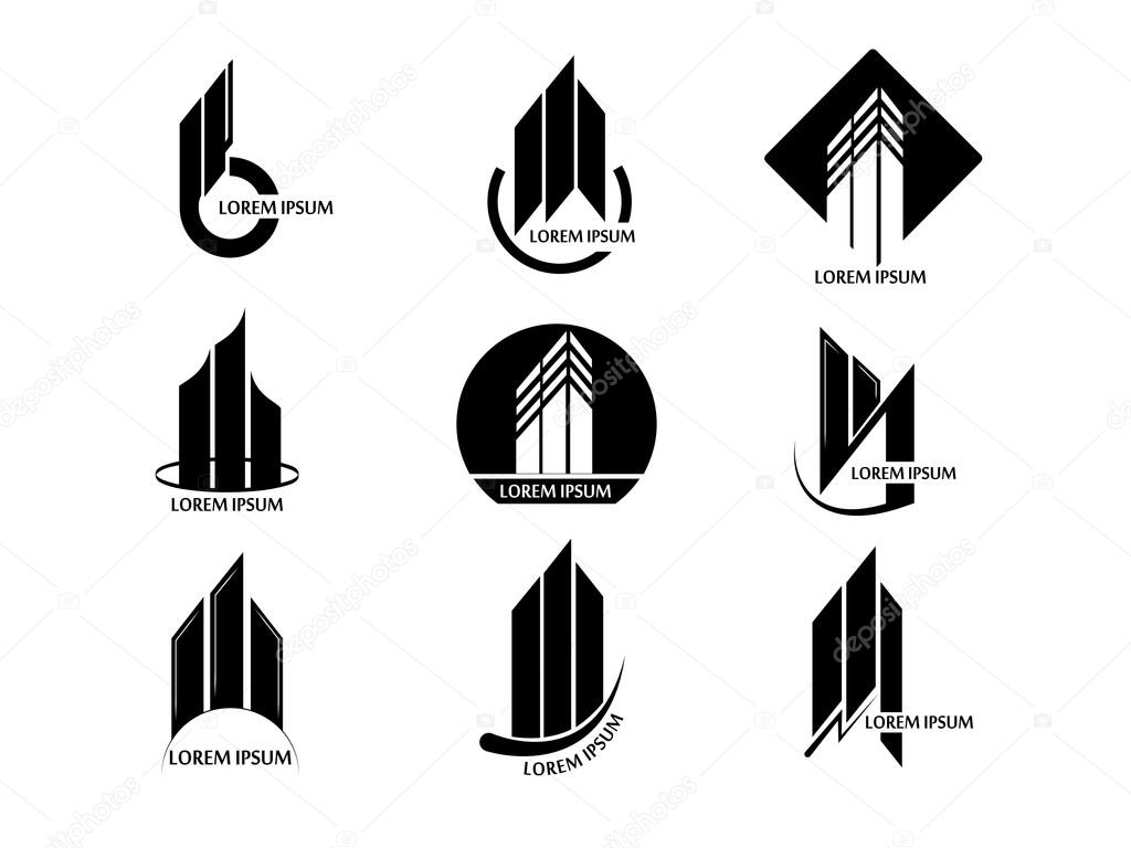 Set of abstract real estate logos