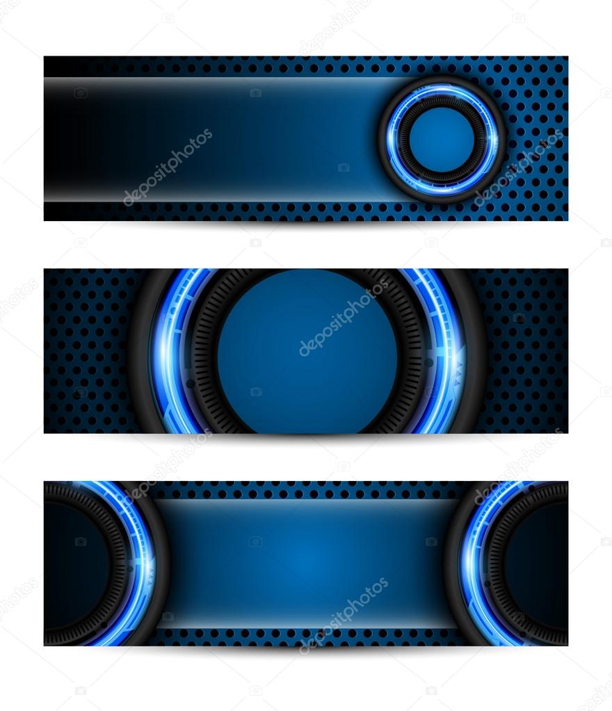 Set of abstract technology concept banners