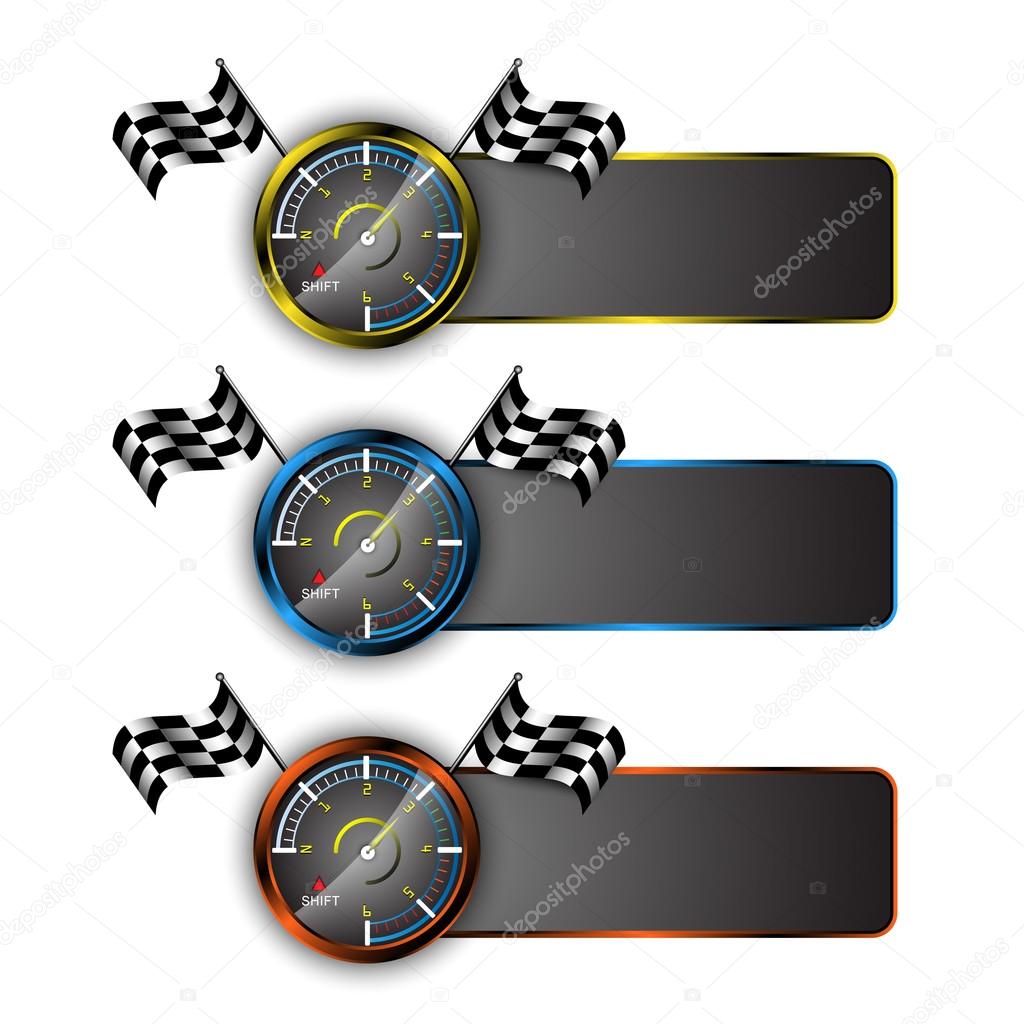 Set of racing emblem motorsport concept
