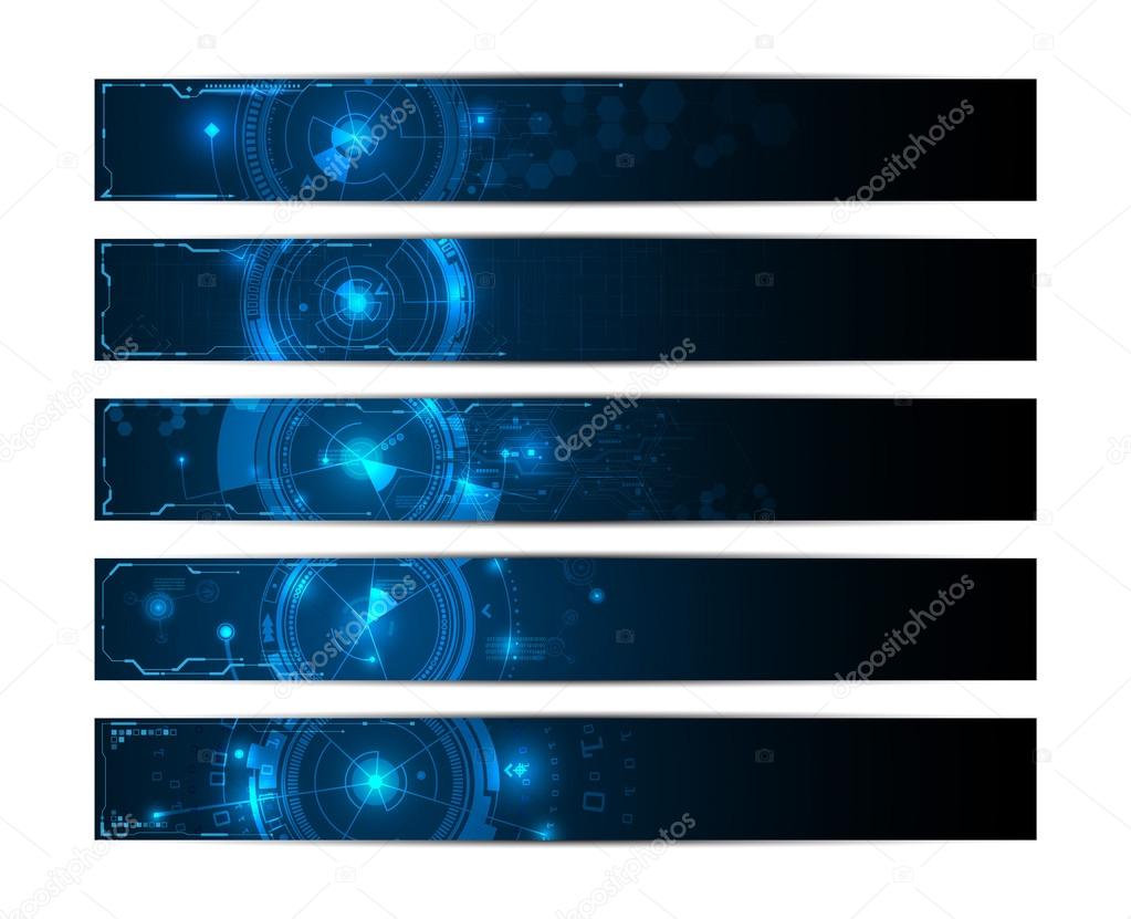 Banners hi technology futuristic design 