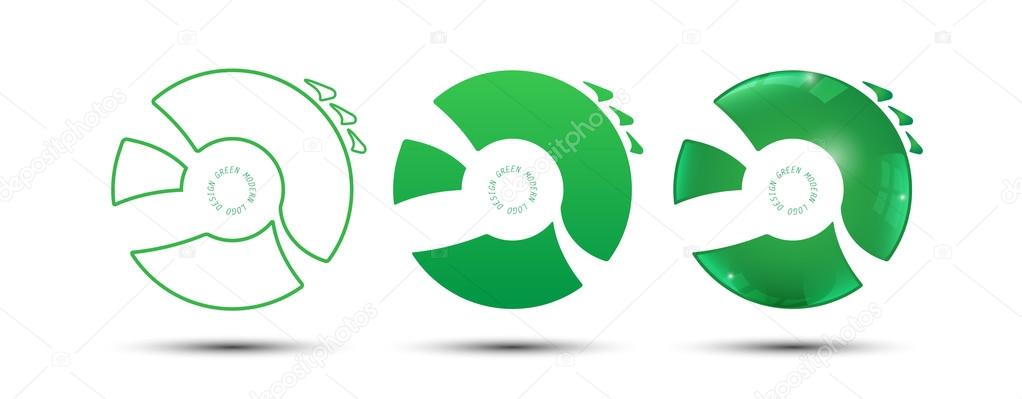 Type modern logos green design 