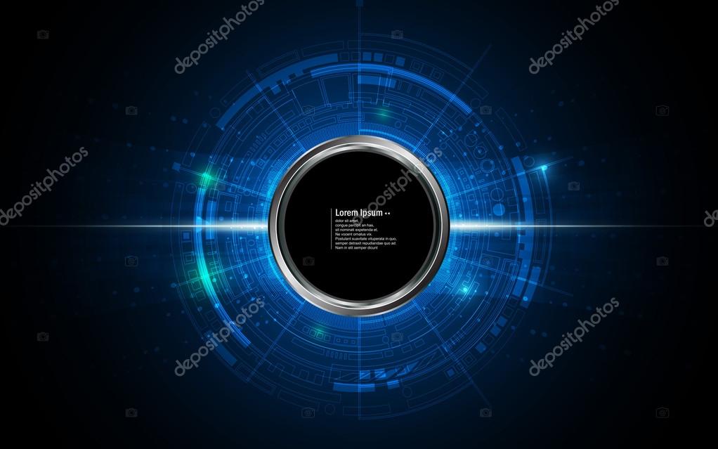 Abstract background technology concept circular dynamic design with steel circle button